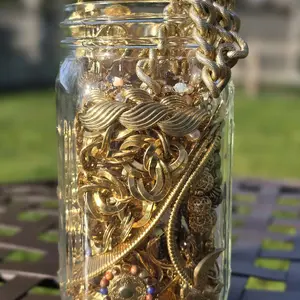Mystery Jewelry Jar- Gold Tones