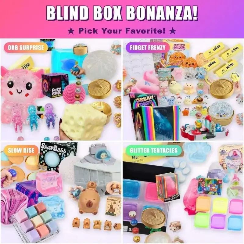 Hot Blind Box Mystery Kawaii Cat Paw Mochi Squishy, Simulated Food Fidget Toy, Cute Squeeze Foot Toy Antistress Stress-Relief