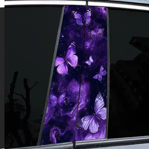 Pack of 2 B-pillar, mid-pillar car stickers, Universal car sticker, multiple patterns to choose from, waterproof, scratch resistant, geometric, rose, for all models, for all vehicles, Car Decals