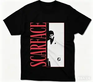 Scarface Retro Movie Graphic Tee, Vintage Classic Short Sleeve For Streetwear & Daily Outfits