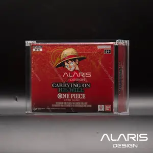 One Piece Acrylic Case for (OP04-14) Booster Box with UV Protection & Extra Large Magnets Sleek Modern Display for Collectors Card Sleeve Trading Card Toploaders