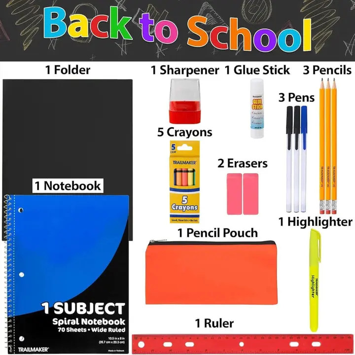 20 Piece School Supply Kit, School Supplies Haul, Backtoschoolshopping