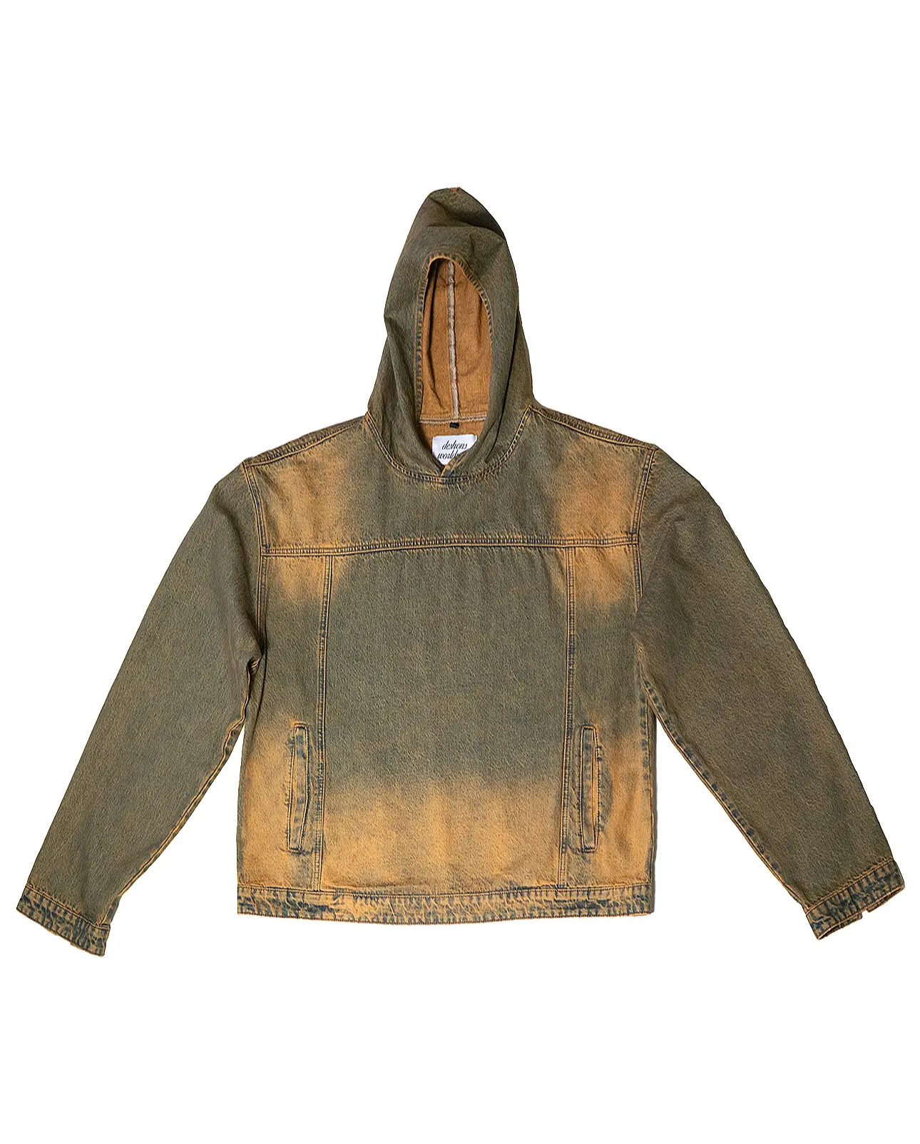 "WORLDWIDE PEACE" DENIM HOODIE