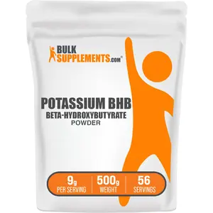 BulkSupplements - Potassium BHB Beta-Hydroxybutyrate Powder - Hydration Support - Potassium - Vitamins and Minerals - 500g - 9g per Serving