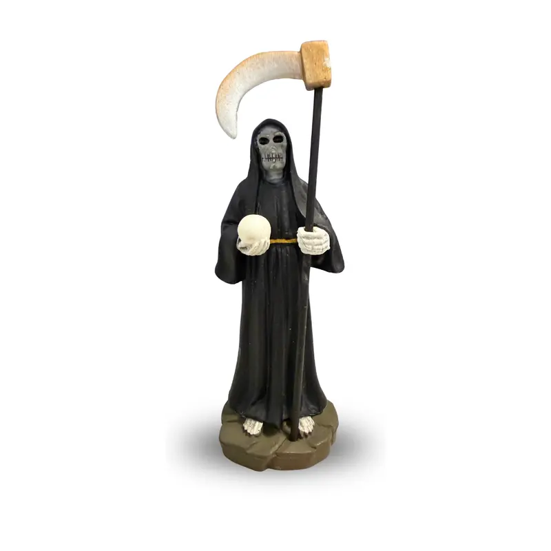 Mini Santa Muerte Statue black 3.5 Inches Devotional Altar Figure