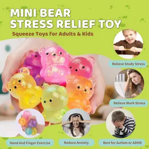 Bear-Shaped Maltose Squishy Sensory Fidget Toy, 1-Pack Squeezable Stress-Relief Soft Toy for Adults & Kids, Funny Prank Toy Ideal for Party Favors