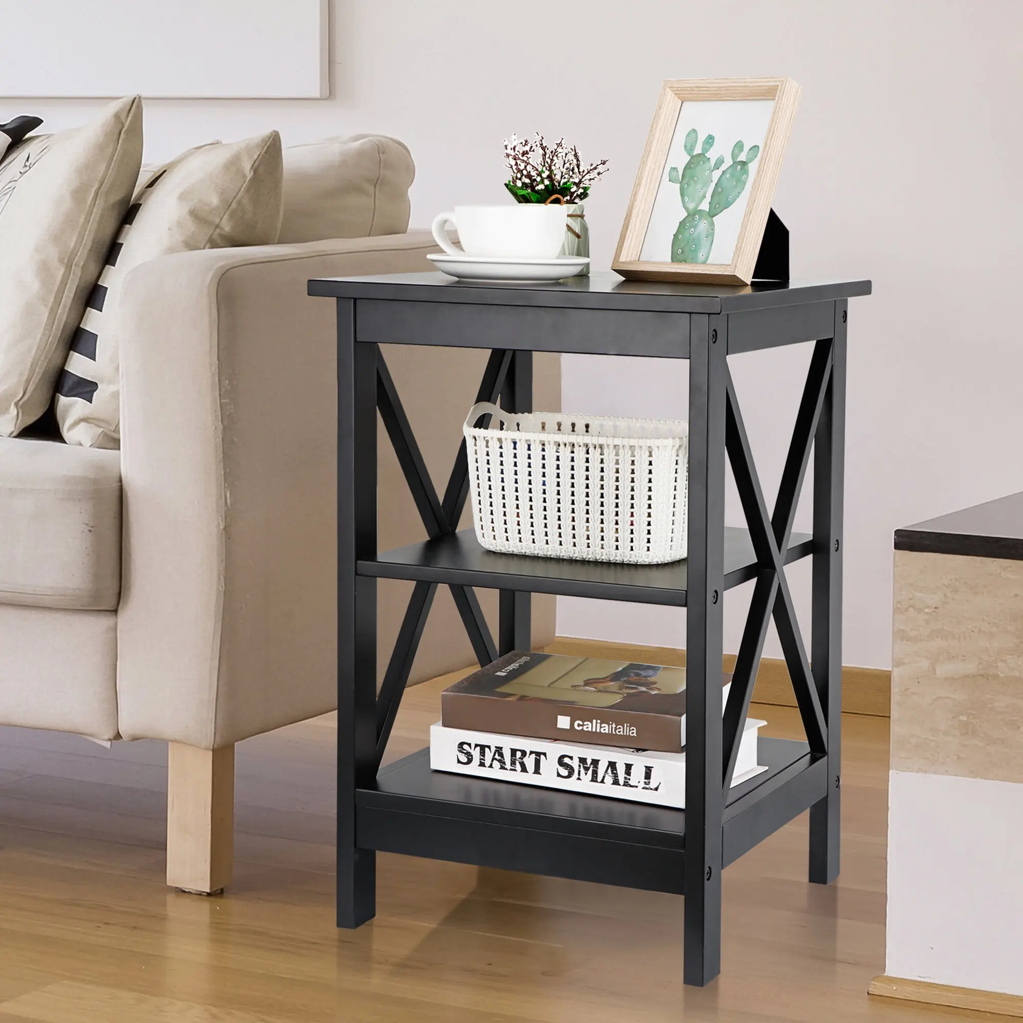 Segawe MDF End Table - Modern Bedside Table, Simple Style Storage Organizer, Multi-Use Indoor Furniture for Living Room, Bedroom, Coffee Table