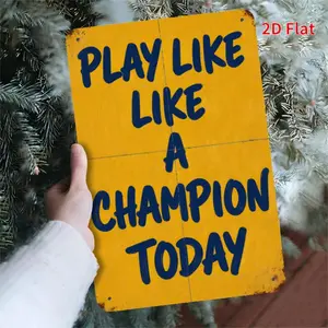 [2Dfalt]1PC Vintage Square Iron Sign Today's Race Champion -20x30cm, Metal Hanging Piece, Waterproof and Rust-resistant, Indoor and Outdoor Universal Wall Decoration, Perfect for Bar, Cafe, Rustic Style Living Room and Bedroom Wall Decor.