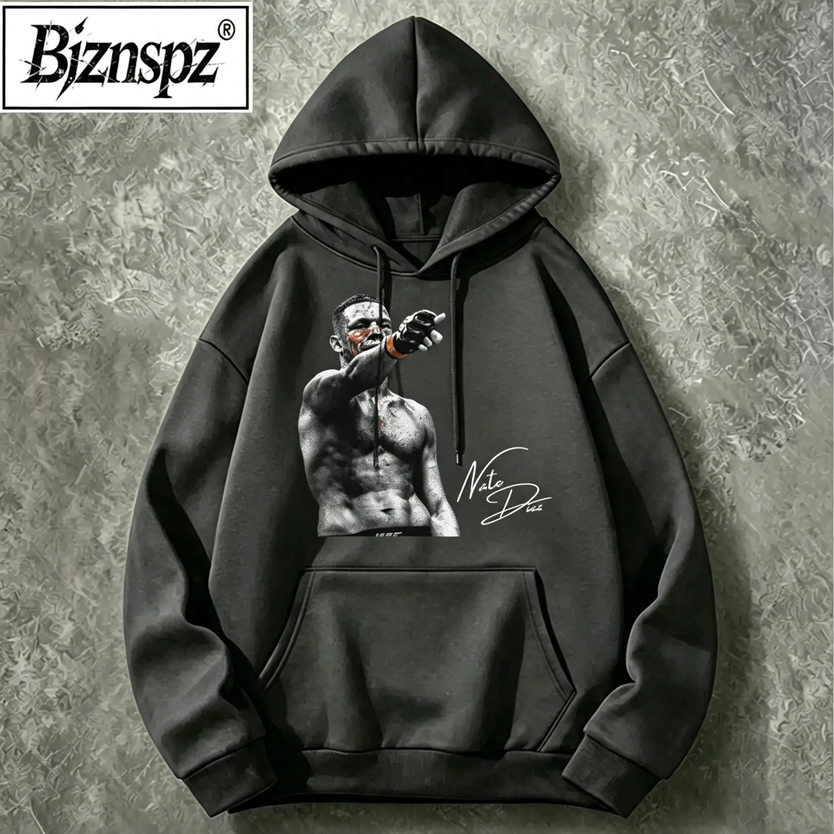 Nate Diaz UFC MMA Legend Graphic Heavyweight Hoodie, Vintage Y2K Streetwear Pullover, Combat Sports Sweatshirt