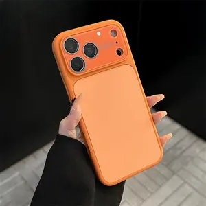 Solid-Color Large-Window Liquid-Style Shock-Resistant Case for iPhone 17, 16, 15, 14, 13, and Pro Max