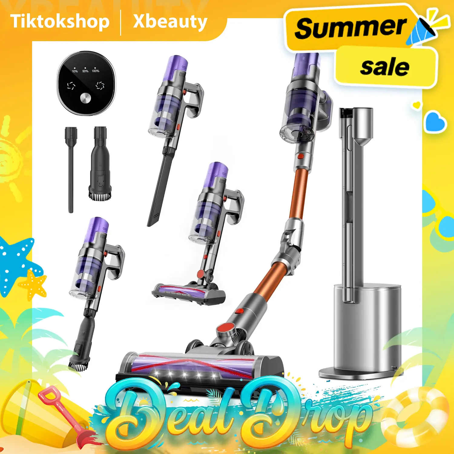 Stick Vacuum Cleaner, Powerful Suction with Self-Collecting Dust Bin, 3-in-1 Upright Rechargeable Vacuum Cleaners for Home, Pet Hair, Hardwood Floors, Carpets