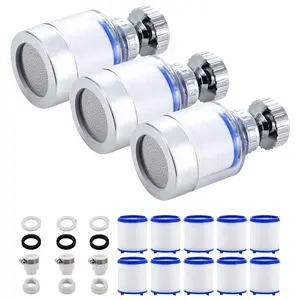 3Pcs/Set Sink Filter Water Faucet, Universal 360 ° Rotating Bathroom Sink Filter, Kitchen Faucet Water Filter-Removes Chlorine Fluoride Heavy Metals Hard Water for Home Kitchen & Bathroom