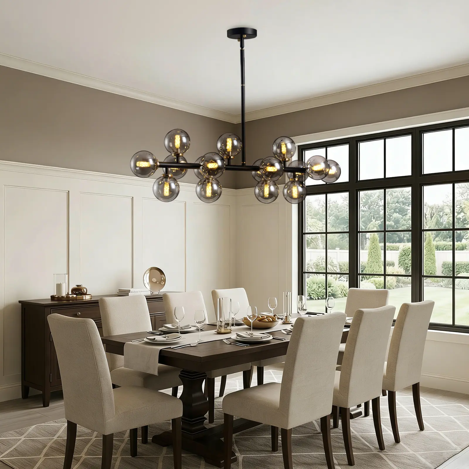 2026 New Designer Italian Minimalist Sputnik Chandelier, Modern Luxury Glass Globe Molecule Ceiling Light for Living Room, Dining Room & Entryway