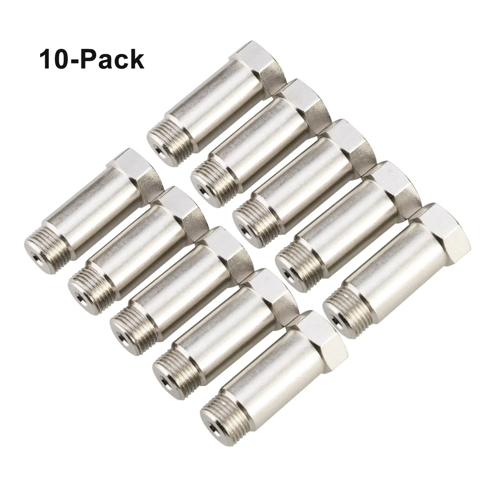 3mirrors 10PCS 55mm Steel Nickel-Plated M18X1.5 Threaded Extension Spacer, CNC Machined Straight Male-Female Metal Coupling Adapter, Corrosion-Resis. Mechanical Pipeline Hardware Fitting for Metal Surfaces