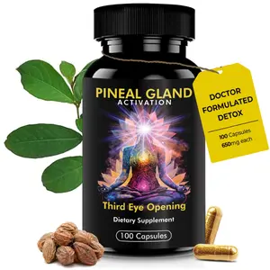 Pineal Gland Activation Formula – Third Eye Awakening Supplement – Decalcify & Detoxify – Boost Brain Function, Intuition & Mental Clarity – Haritaki & Turmeric – Natural Spiritual Detox – Vegan Nootropic Capsules by Kailash Herbals