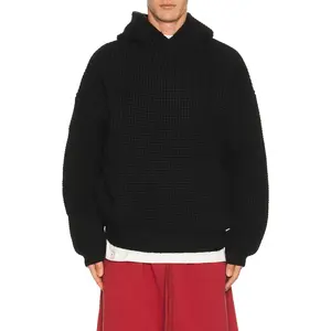 Fear of God ESSENTIALS Heavy Waffle 90'S Hoodie in Vintage Black