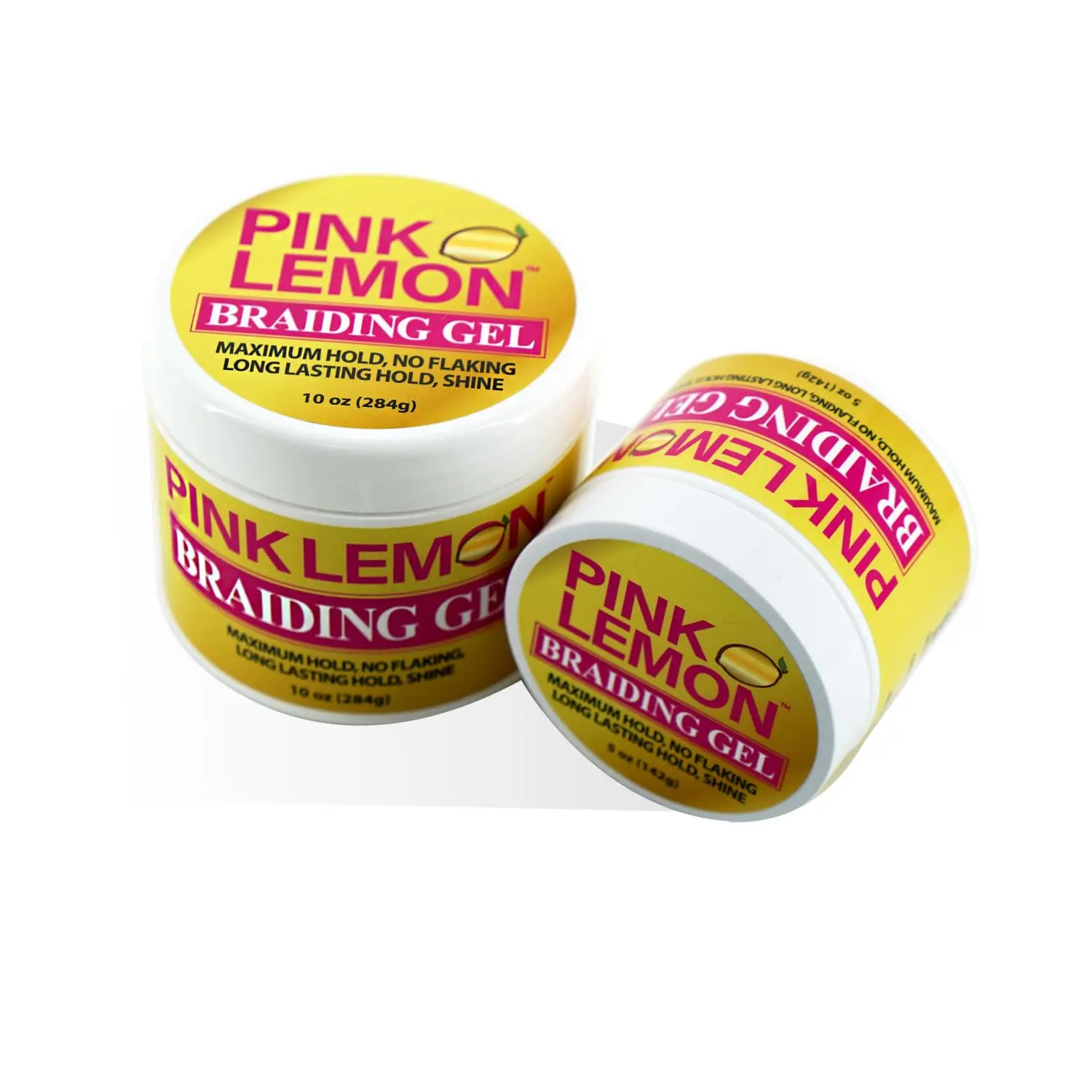 PINK LEMON Braiding Gel with Tea Tree Oil - Maximum Hold, No-Flake Edge Control for Micro Braids & Dread Locs, High Shine for Color Treated & Dry Hair, Fragranced, 15 oz