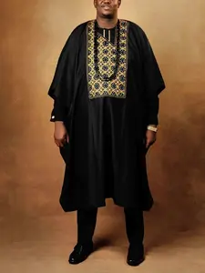 Men's African Style 3-Piece Set, Top Bottom Outer Robe Combo, Trendy New Arrival, Hot Selling Men's Fashion, Costumes