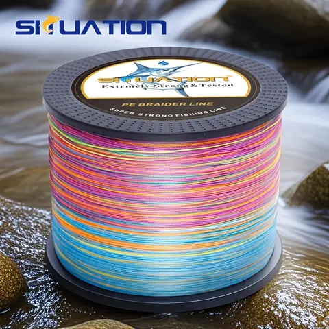 SHIIUATION 4-Strand Multi-Threaded PE Braid Fishing Line, Extremely Strong, Wear-Resistant, Smooth Finish for Smooth Long Throw, 300m-328yds, 12-100 lb Test, Outdoor Fishing Equipment