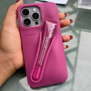 Rhode With Box and Lip Gloss Set Silicone Case for iPhone 17 16 15 14 13 12 11 Pro Max Plus Lipstick Toast Espresso Ribbon Cover