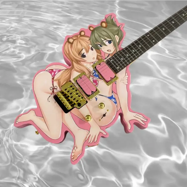 Pink Twins Electric Guitar with Mahogany Body and Rosewood Fretboard