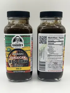 UNCLE GOODIES BBQ JERK SAUCE - MILD Authentic Jamaican Taste with Premium Ingredients Gluten-Free All-Natural 8oz Bottle