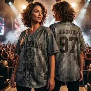 Kpop Group Bangtan-Camo Style Jersey, Custom Bangtan Boys Members Baseball Jersey For Army, Bangtan World Tour 2026 Merch Top, Bangtan Comeback 2026