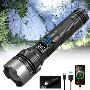 【2026 New】2-in-1 Strong Flashlight & Portable Power Bank, Super Bright Zoomable LED Work Light with Digital Display, Waterproof Emergency Flashlight for Camping, Hiking, Searching, Best Gift for Men DealsForYouDays