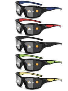 5 Pairs Unisex Fashion Photochromic Oval Frame Sports Hiking Running Sunglasses Set, Perfect Gift, Stylish and Durable Design, Ideal for Outdoor Activities