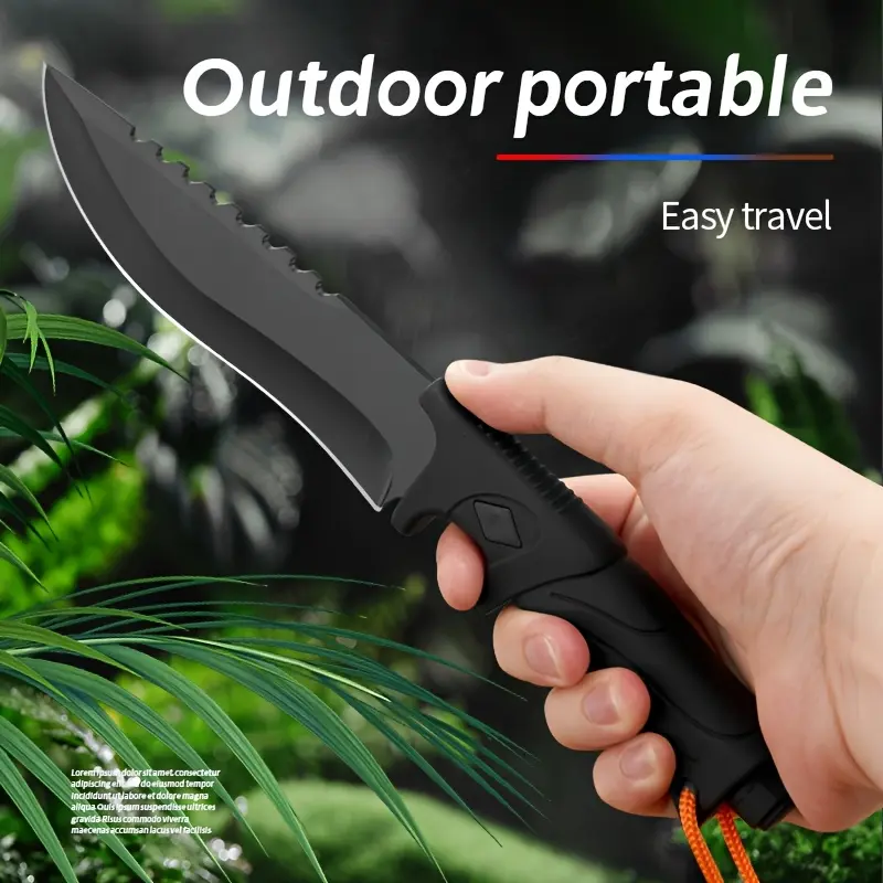 Fixed blade knife with sheath, sharp blade, mountaineering knife with sheath, straight hunting knife for outdoor exploration, the first choice for Edc Survival Tool Metal Multifunctional Tool