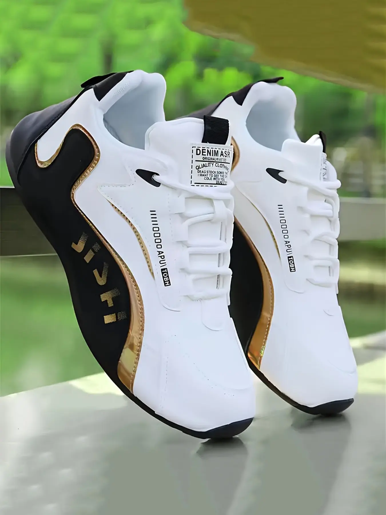 Men's Spring Casual Fashion Sneakers, Low Top Lace-Up Letter Print Design, Comfortable Breathable PU Leather, PVC Sole, All-Season Wear, Sports Shoes, Trendy Walking Sneakers, Casual Lifestyle Sneaker, Fashionable Casual Sneakers, All Seasons Sneakers