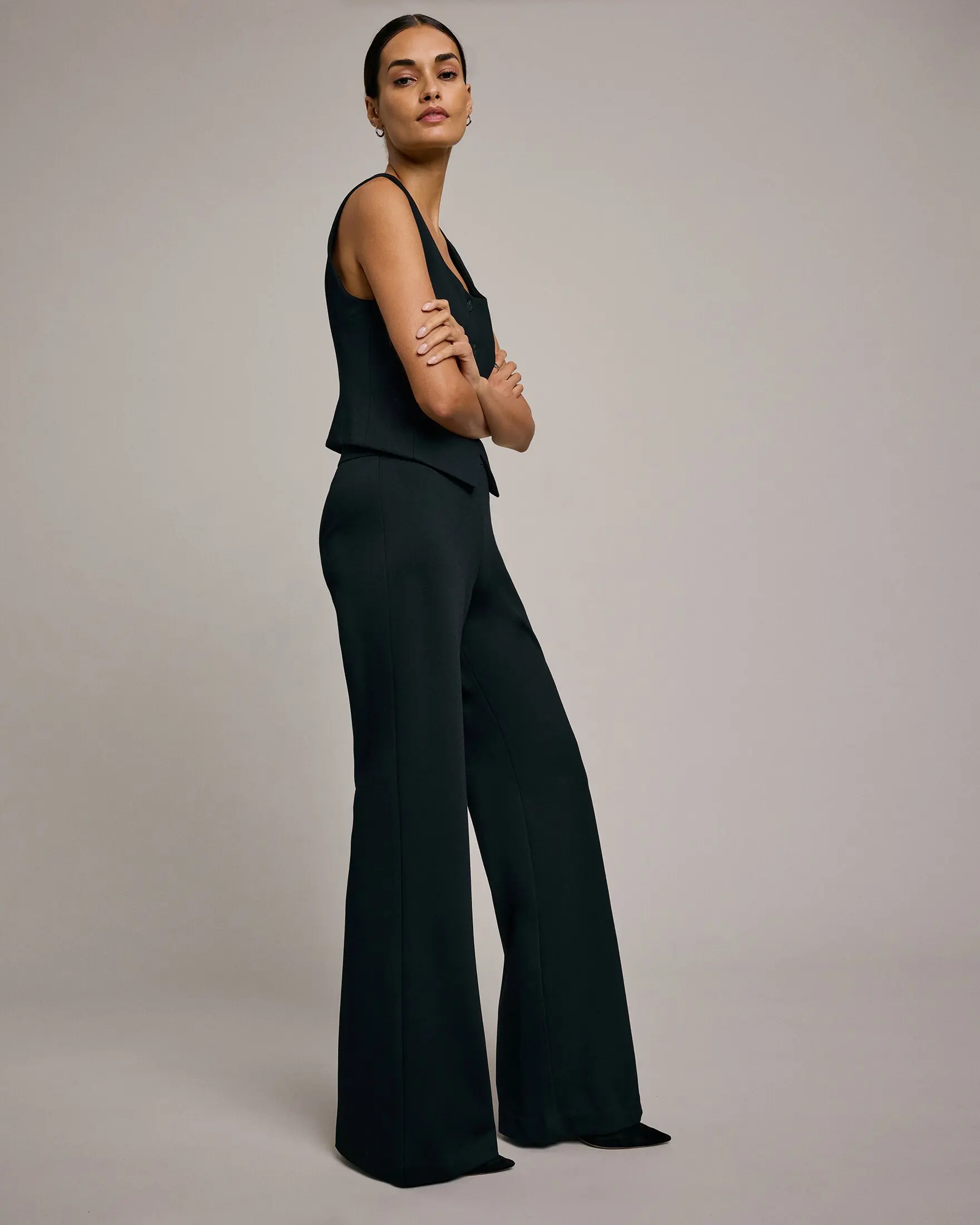 Express Pull-on Signature Ponte High Waisted Flare Trouser