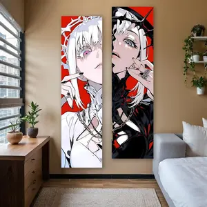 Anime Girl Pattern Vertical Banner Tapestry, Wall Hanging Tapestry, 1 Set Gothic Long Narrow Wall Tapestry, Aesthetic Art Tapestries for Bedroom Living Room Decor, Home Bedroom Decor