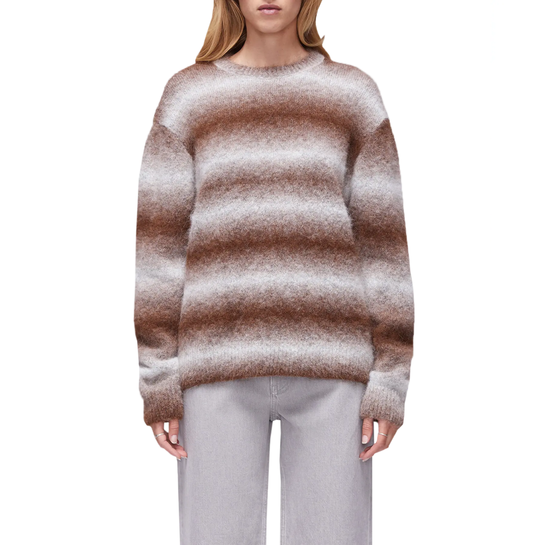 Crewneck Space Dye Sweater in Chocolate