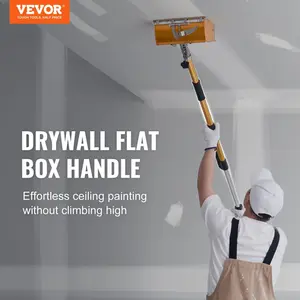 VEVOR Drywall Flat Box Handle; 40''-64''; Anodized Aluminum Flat Finishing Extension Handle; 5-Section Length Adjustable; Non-slip Grip and 360 °   Painting for Plasterboard; Wallboard; Sheetrock
