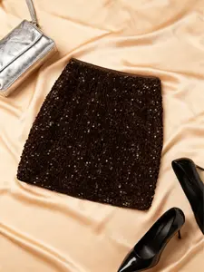 New Arrival for Autumn & Winter | Christmas Collection Women's Sequin Shiny Slim Midi Skirt - Short, Elegant, Sexy & Versatile Perfect for Evening Cocktail Parties, Gatherings, Work & More Occasions