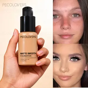 1pc Waterproof Foundation Liquid With Long-Lasting Matte Finish Buildable Coverage For Flawless Natural Complexion, Longwear Holiday Cosmetic | Beauty Enthusiasts | Sleek Bottle Design | Portable Travel Makeup