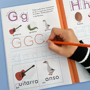 Spanish Alphabet Tracing Workbook, 32 Pages Abc Handwriting Practice, Teacher Recommended Kindergarten Learning Set, Colorful Letters, Learning Materials
