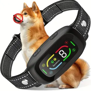 Rechargeable Dog Bark Collar with 9 Modes, Adjustable Vibration Strength, Effective Anti-Barking Device for Dogs, Pet Training Tool