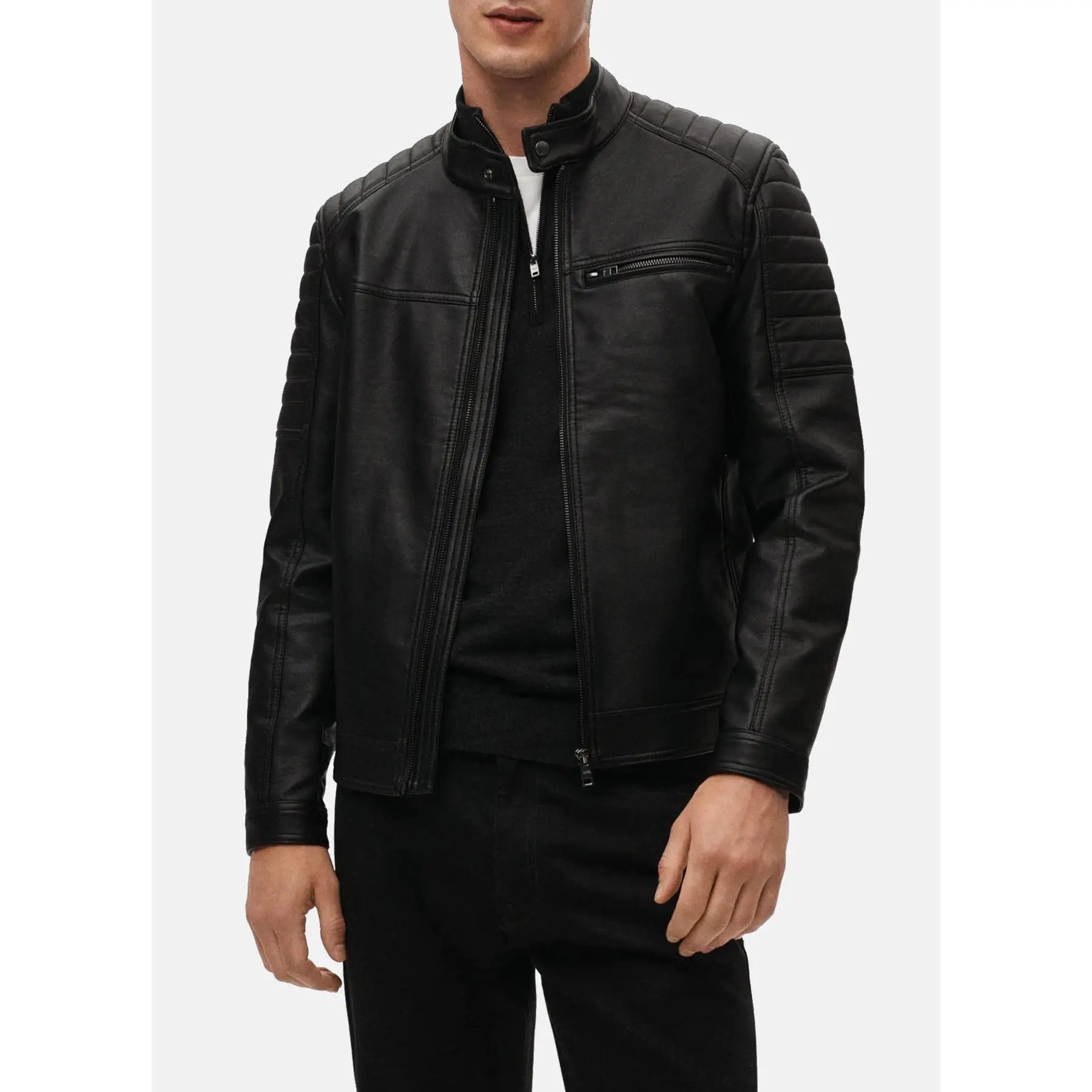 Mens Jade Black Biker Leather Jacket