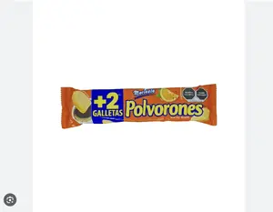 Marinela Polvorones Cookies 148g Orange Flavored Galletas with 2 Bonus Pieces Snack Treat Perfect for Sharing and Indulgence