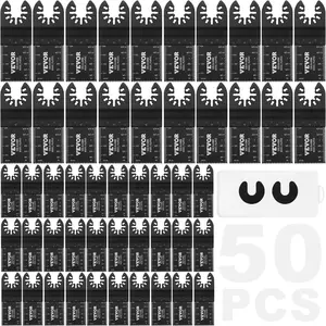 VEVOR 50PCS Oscillating Saw Blades,  , Universal Quick Release Oscillating Saw Blades, Multitool Tool Blades for Wood Plastic Aluminum, Fit Dewalt Bosch Milwaukee Hitachi Chicago Craftsman