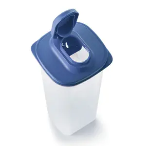 Tupperware Slim Line Pitcher ~ One 2 Quart Jug ~ Dripless Pour ~ Strainer Drinkware Beverage  ~ Blue/New Style  Compact Fridge Door Dishwasher Safe