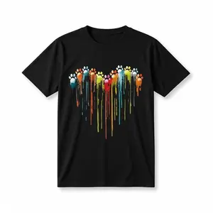 Women's Plus Size Casual T-Shirt with Heart Print - Crew Neck, Short Sleeve, Stretchy , Machine Washable