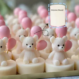 Resin Mold Mini Plush Bear Silicone Mold - 3D Cute Bear Candle Making DIY - Wedding Decoration, Thanksgiving Gift, Christmas Gift, Halloween Gift, Valentine's Day Gift, Birthday Gift, Home Decoration, Handmade Crafts, Handmade Gifts