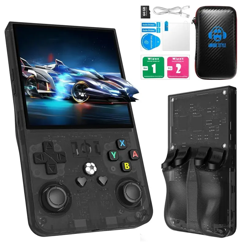 R36max Retro Handheld Game Console with 22000+ Classic Games, Portable Open Source Linux System, 4.0 Inch 4K HD IPS Screen, Handheld Gaming Console