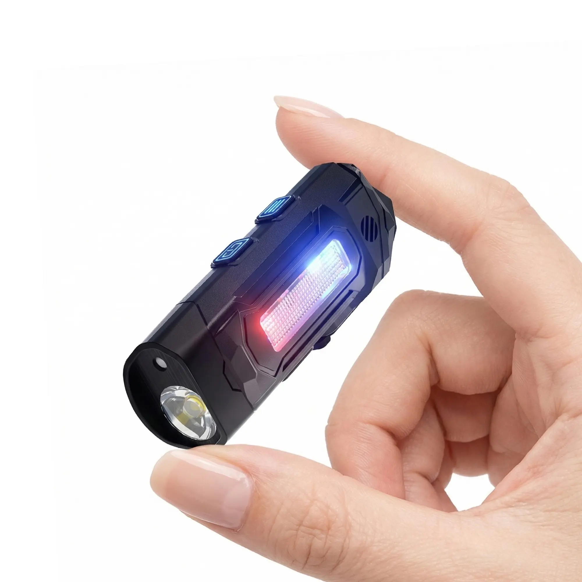 Mini Keychain Flashlight with UV Light, Beam, Buzzer Alarm, Magnetic Base, Pocket Clip for Edc, Camping, Emergency Use, Portable Flashlights, Super Bright High Lumen Flashlight, High Lumens Flashlights