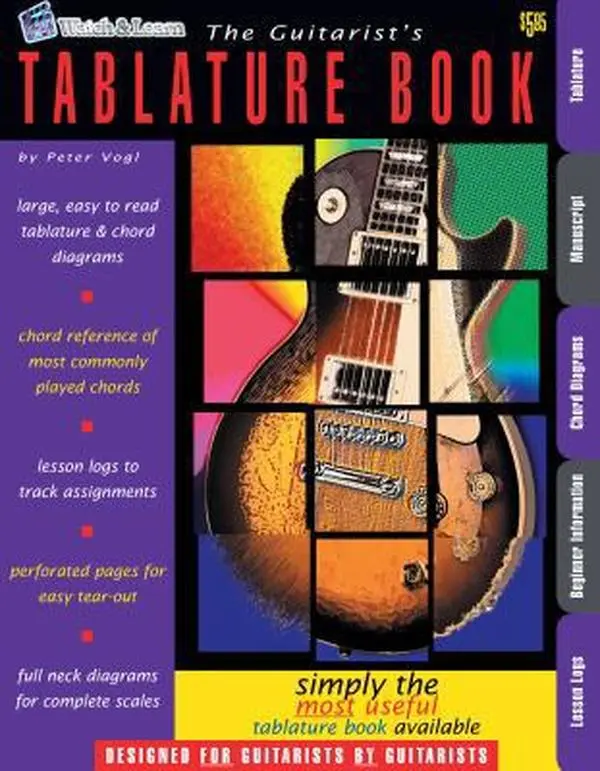Used Blank Guitar Tab Paper Book - Peter Vogl's Guitarist's Tablature (Paperback, English) - for Learning, Scales, Commonly Played Chords, Ample Pages, Easy to Read