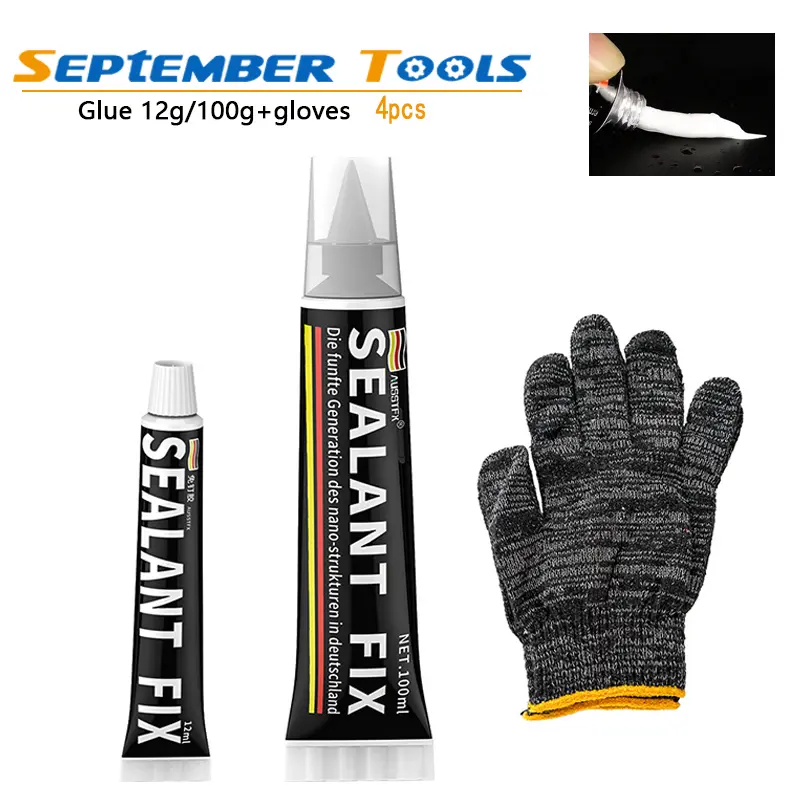 All-Purpose Permanent Super Glue Sealant - 12g/100g Quick-Setting Structural Adhesive, Strong Adhesion, No Drilling, Waterproof for Tiles, Plastics, Ideal for DIY Repair (Tools & Hardware)
