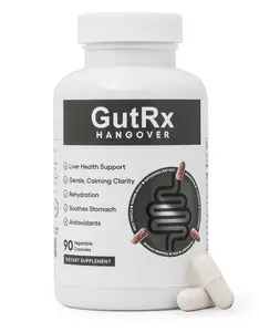 GutRx HANGOVER – Advanced Liver, Gut & Neuro-Calm Recovery Support with Milk Thistle, DHM, NAC & L-Theanine, Supports Detox, Reduces Oxidative Stress, Non-GMO, GMP-Certified, 90 Capsules